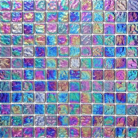 Pearl Iridescent Dark Purple Glass Mosaic Tiles Sheet Mt0042 Mosaic