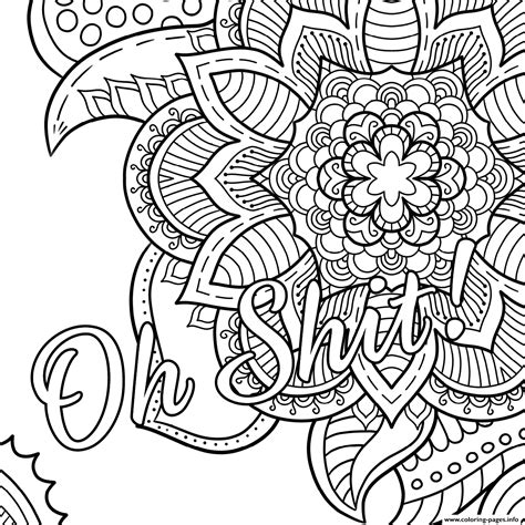 1 adult coloring page / shit happens instant download, printable pdf. Oh Shit Word Doodle Coloring Pages Printable