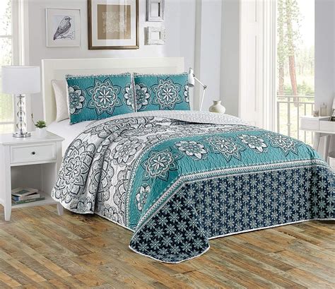 Turquoise Twintwin Xl Better Home Style 2 Piece Floral Medallion