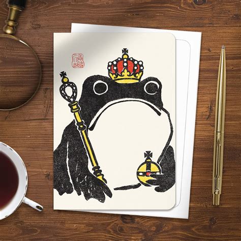 Japanese Greeting Card Royal Ezen Frog Etsy