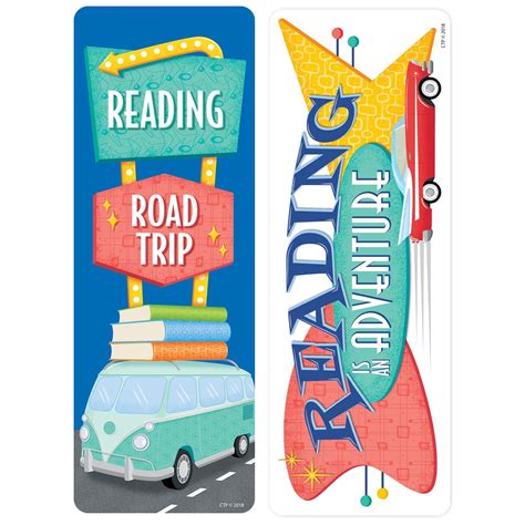 Mid Century Mod Reading Road Trip Bookmarks Road Trip Theme Travel