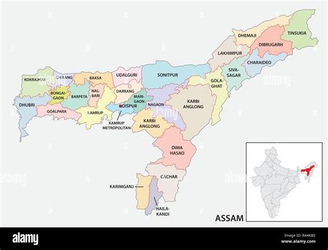 Political Map Of Assam With Districts