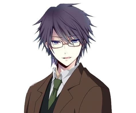 Anime Guy With Black Hair And Glasses Within Gay For Money