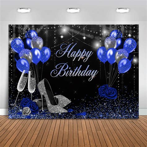 Buy Moca Blue And Birthday Backdrop For Women Silver High Heels And
