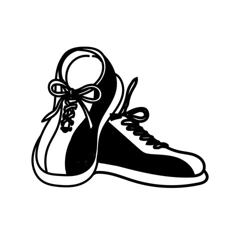 Bowling Shoes Hand Drawn In Doodle Style Sport Game Comfortable