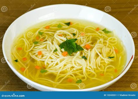 Noodle Soup In White Bowl Stock Image Image 13243551