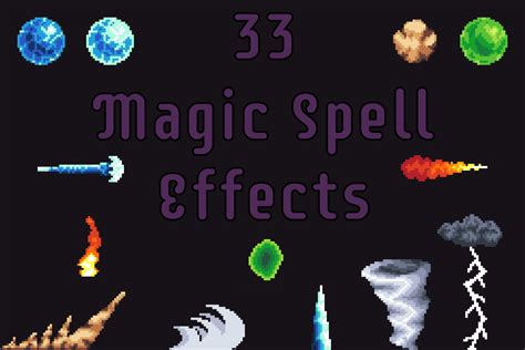 Magic Spells Effects Pixel Art 2D Textures Materials Unity