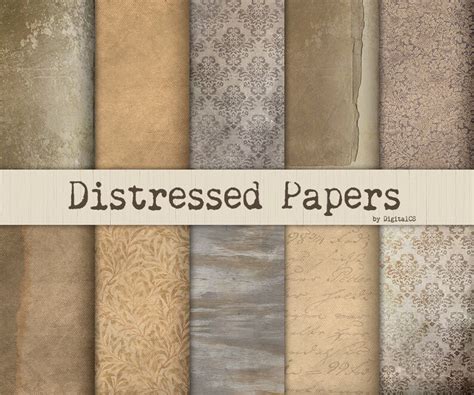 Distressed Grunge Digital Paper Vintage Digital Paper Rustic Etsy