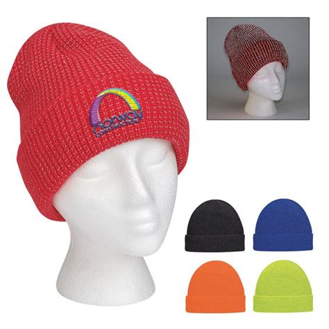 Custom Printed Reflective Beanies With Cuff Beanies And Winter Hats