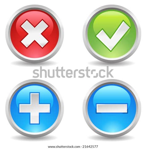 Internet Buttons Delete Eccept Add Exclude Stock Vector Royalty Free