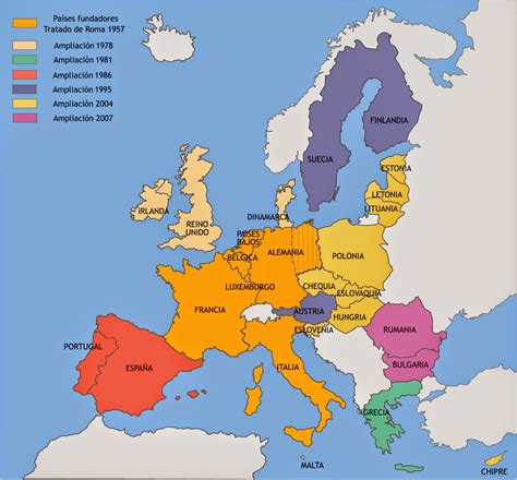Mis Historias Mapa Fases De La Unión Europea