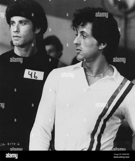 John Travolta With Director Sylvester Stallone In Staying Alive 1983