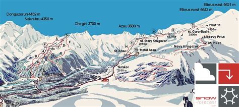 Mount Elbrus Mappa Piste