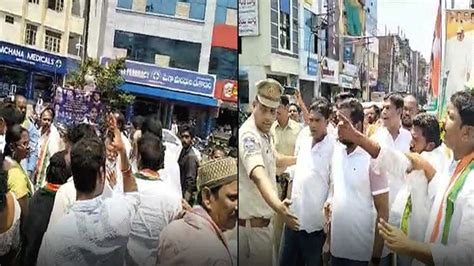 Clash Between Congress And Brs Leaders Indtoday