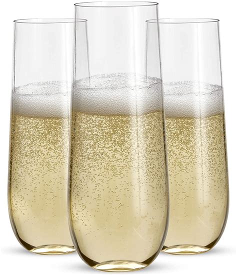 Prestee Bpa Free Stemless Champagne Flutes Set Of 24