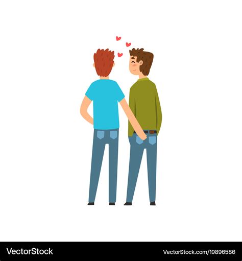 Gay Couple Lgbt Men In Love Back View Cartoon Vector Image Sexiz Pix