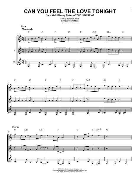 Can You Feel The Love Tonight Chords Uke Sheet And Chords Collection