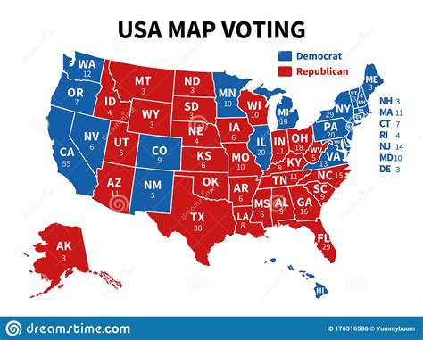 Usa Map Voting Presidential Election Map Each State