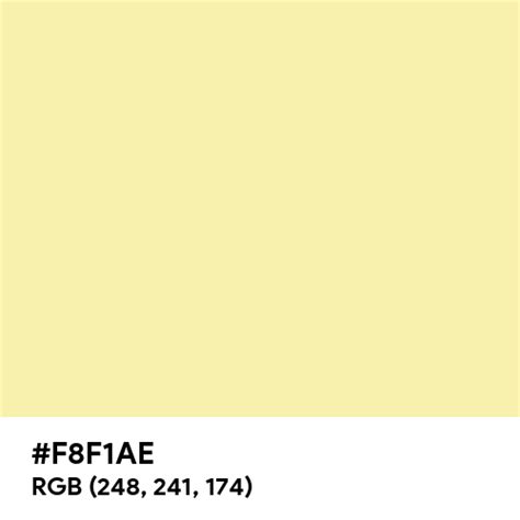 Pastel Yellow Color Hex Code Is F8f1ae