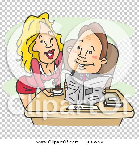Royalty Free Rf Clipart Illustration Of A Sexy Secretary Leaning Over A Desk And Smiling At