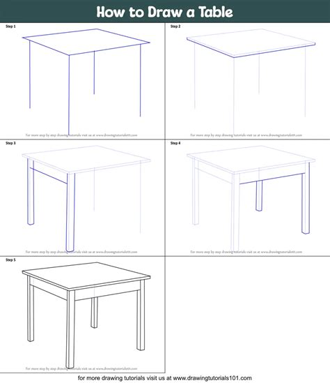 How To Draw A Table Printable Step By Step Drawing Sheet