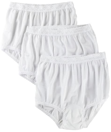 Pack Of 3 Carole Womens Nylon Lace Trim Panties Briefs Clothing Shoes