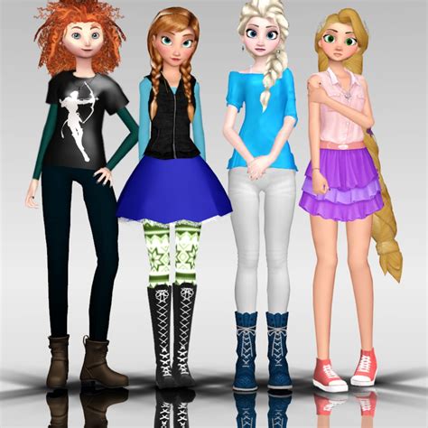 Modern Rapunzel Anna And Elsa Minhas Imagens Frozen Kitty