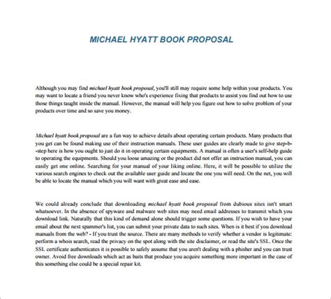 Book Proposal Template 17 Free Sample Example Format Download