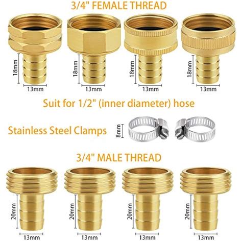 Awpeye 4 Sets 12 Inch Garden Hose Repair Kit Brass Mender End Female