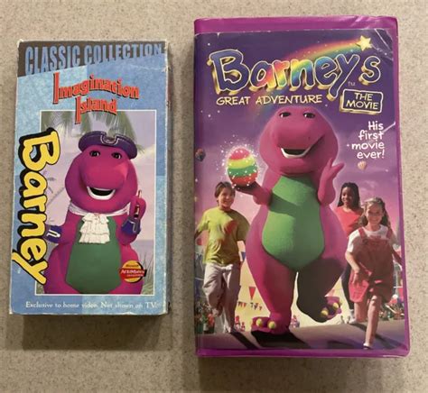 Barney Vhs Lot Imagination Island And Great Adventure The Movie Vhs 1998