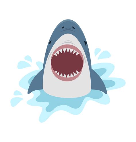 Cute Shark With Mouth Open Vector Art At Vecteezy