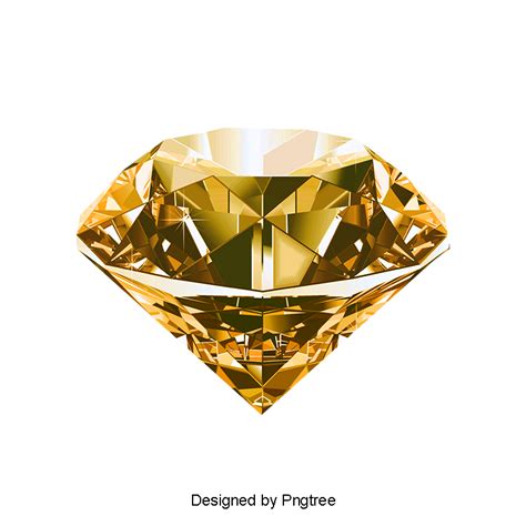 Diamond White Transparent Diamond Gold Crystal Png Image For Free