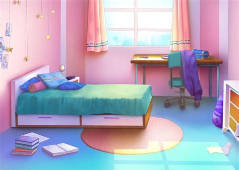 Cute Anime Bedroom Background Pink