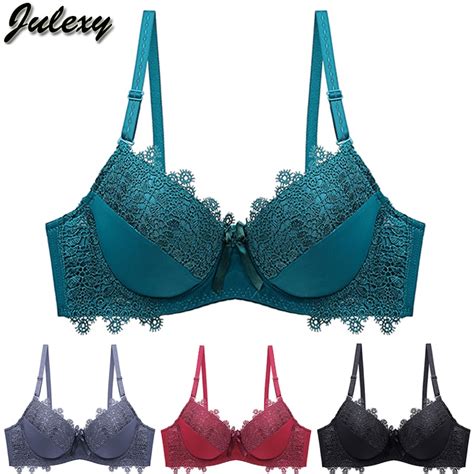 Julexy New 2021 Sexy Lace Push Up Women Bra Set Solid Abc Cup Lingerie Underwear For