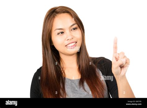 Female Raising Index Finger Hi Res Stock Photography And Images Alamy