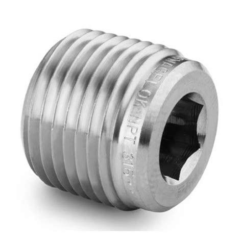 Stainless Steel Pipe Fitting Hollow Hex Plug 38 In Male Npt Caps