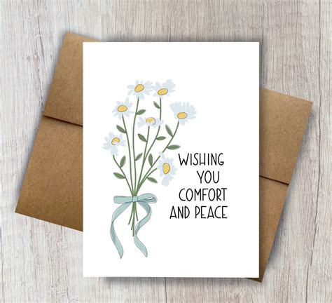 Wishing You Comfort And Peace Sympathy Card Simple Etsy
