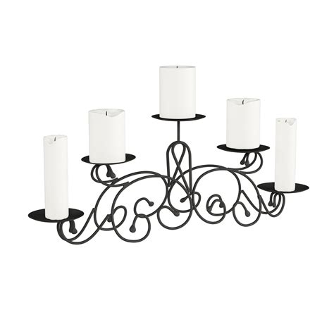 Lavish Home Handcrafted Wrought Iron 5 Candle Candelabra With Scroll
