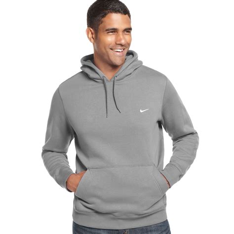 Nike Classic Pullover Fleece Hoodie In Gray For Men Dark Grey Heather