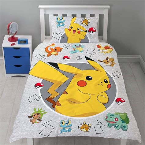 Pokemon Go Panel Single Bed Duvet Quilt Cover Set 5055285403744