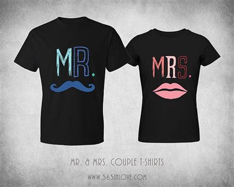 Cute Matching Mr Mrs Lip Mustache Couple T Shirt On Etsy 3099 Cool Shirts Married Couple
