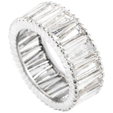 Tapered Diamond Baguette Platinum Eternity Band Ring At 1stdibs