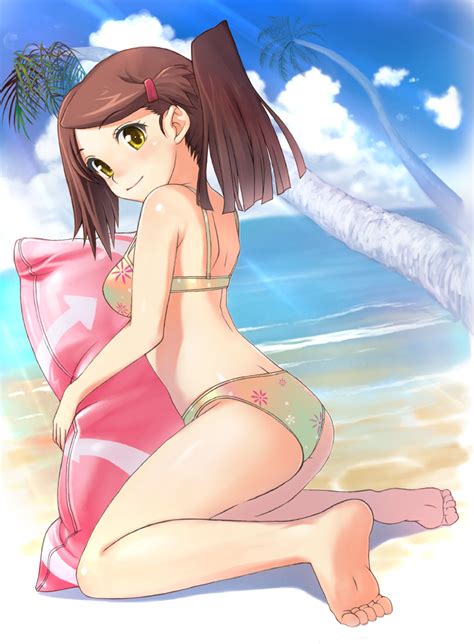 Hirokiku Suminoe Ako Kissxsis 1girl Barefoot Beach Bikini Blush