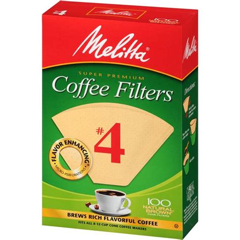 Melitta Natural Brown Paper Cone Coffee Filters 4 Size Hy Vee Aisles