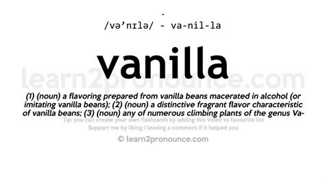 Vanilla Pronunciation And Definition Youtube