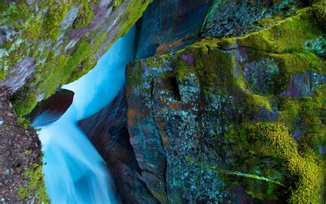 Wallpaper Rocks Moss Blue Water Stream 1680x1050 Coolwallpapers