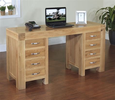 Rivermead Solid Modern Oak Furniture Large Office Pc Computer Desk Ebay