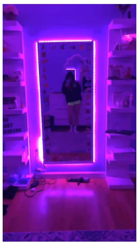 Led Lights Behind Mirror Video Girls Bedroom Room Neon Bedroom