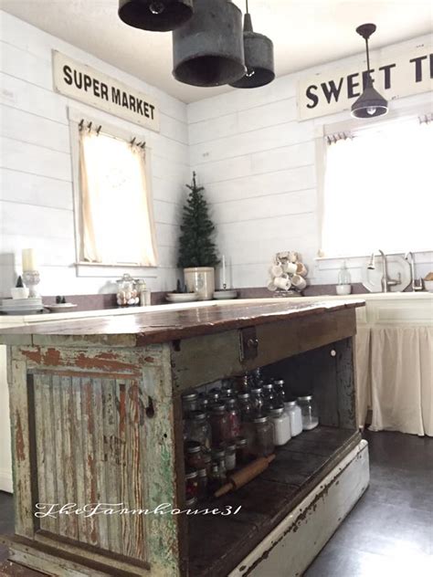 Vintage Farmhouse Kitchen Islands Antique Bakery Counter For Sale