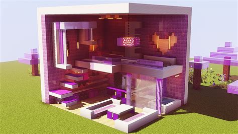 Minecraft Ev Tasarımı Minecraft Mor Ev Tasarımı Yapımı Minecraft Ev